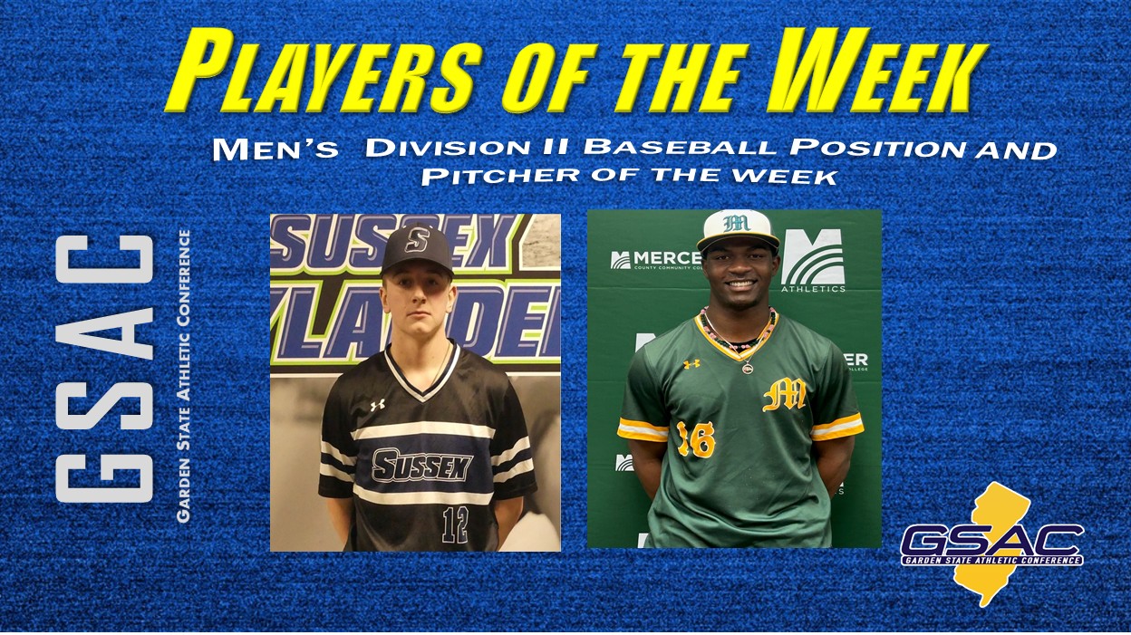 GSAC Division II Pitcher and Position Players of the Week