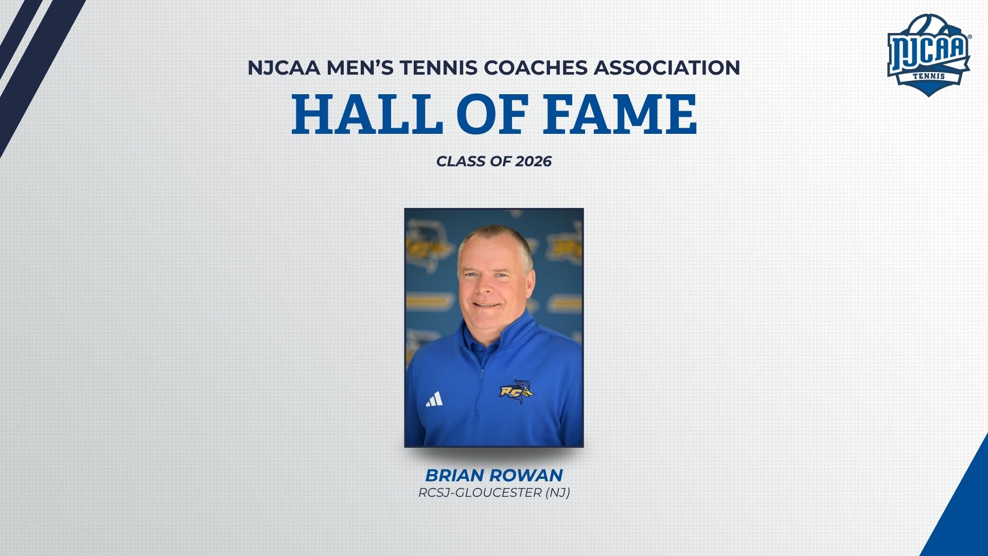 Brian Rowan Inducted Into NJCAA Men&rsquo;s Tennis Coaches Association Hall Of Fame